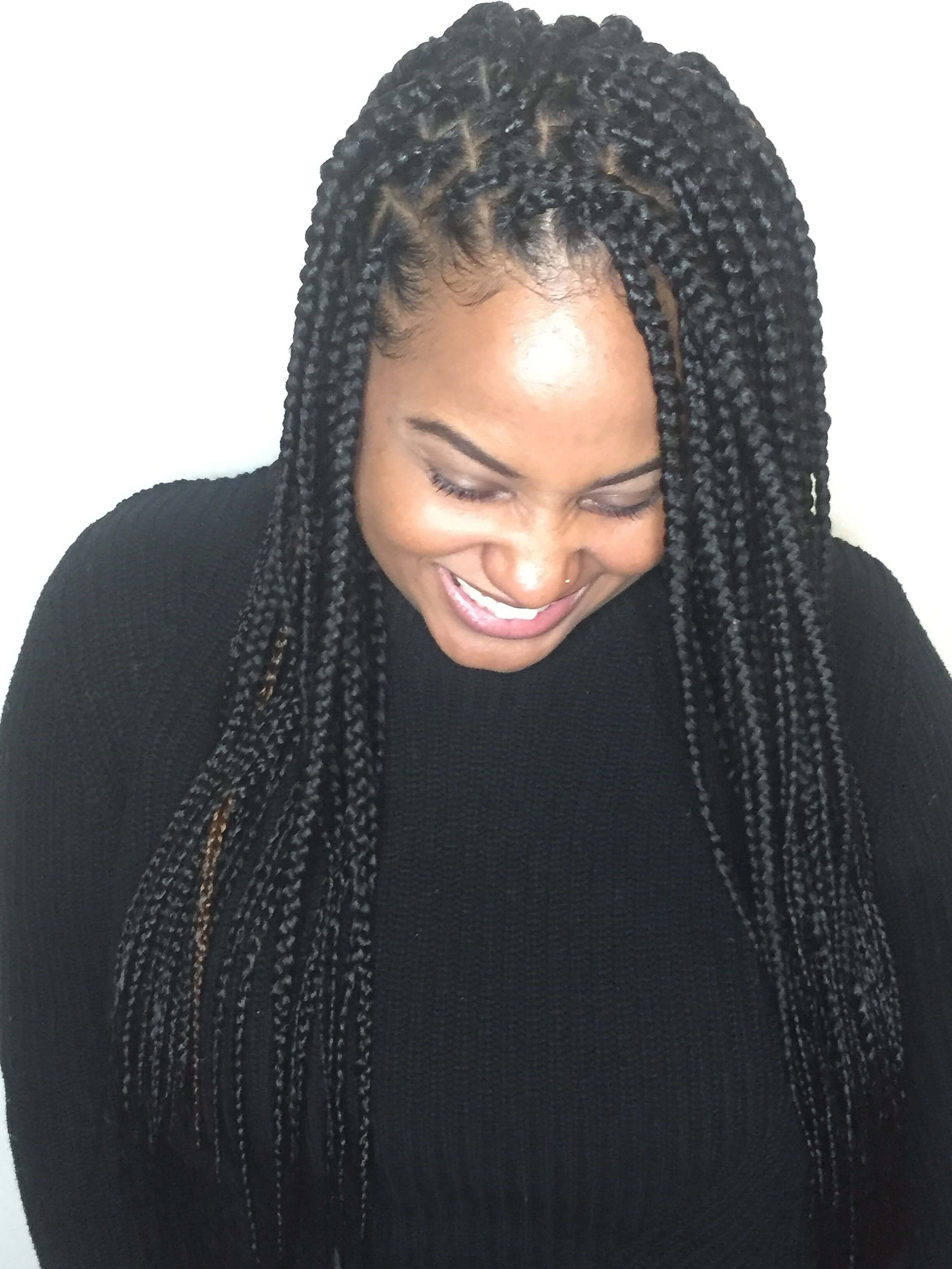 Medium Size Knotless Box Braids Styles Knotless Box Braids Give A More Natural Finish And Look 