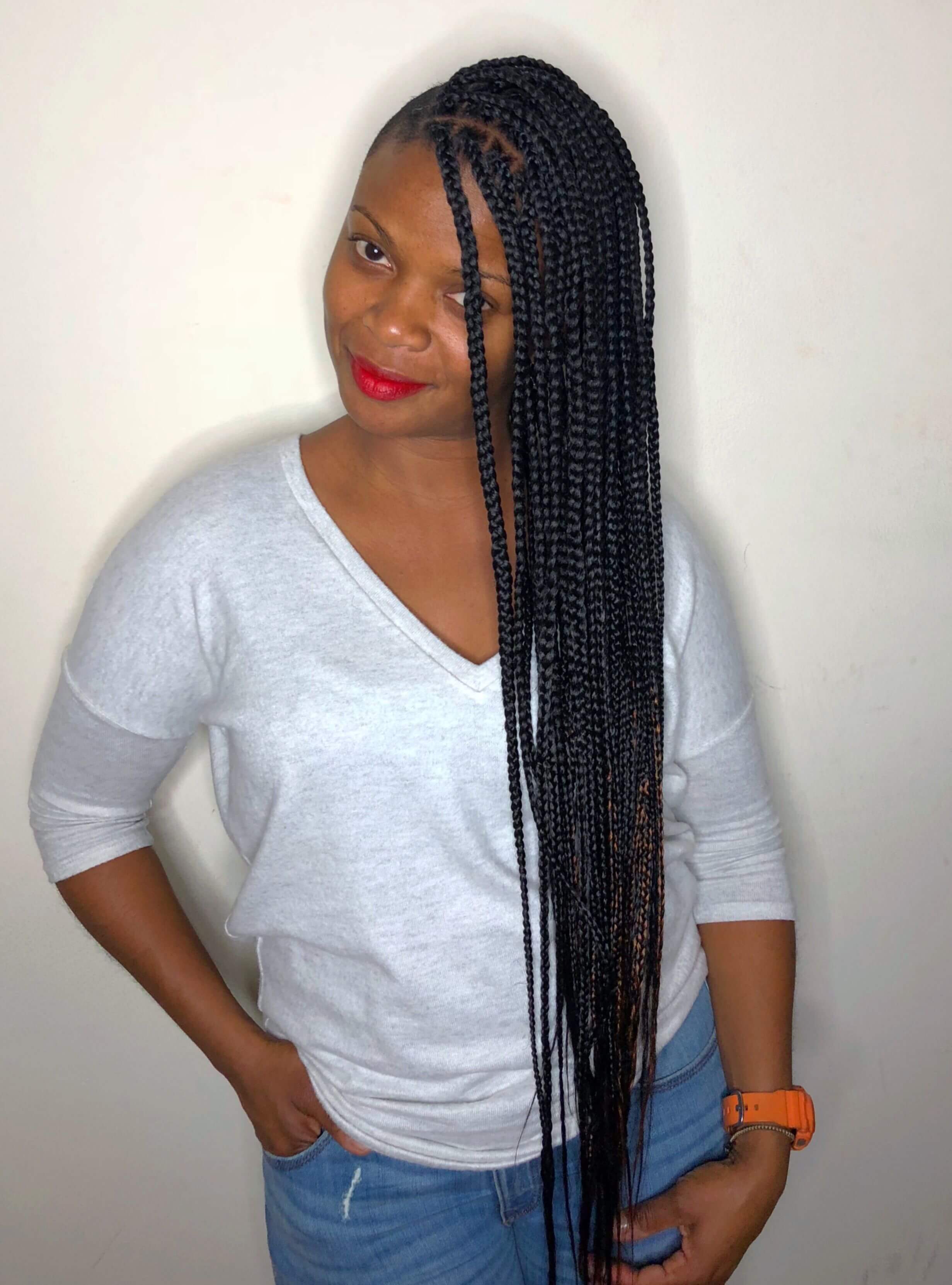 Featured image of post Knotless Box Braids Medium Size Long