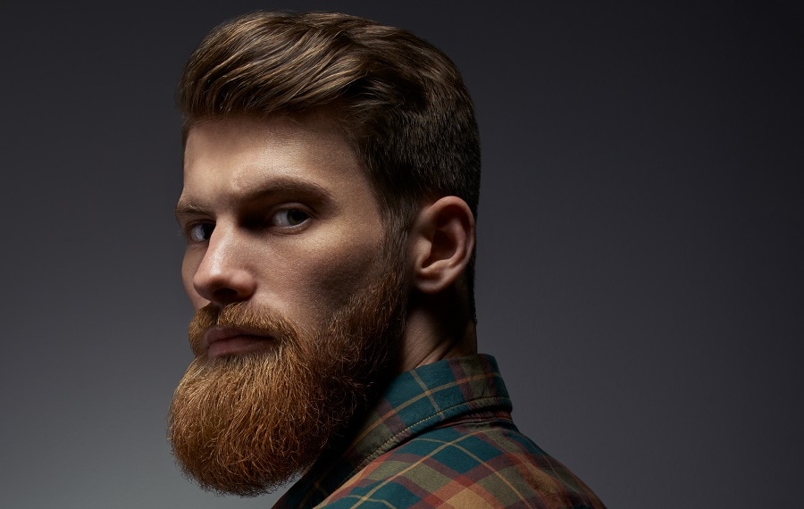 thick red hair with ginger beard