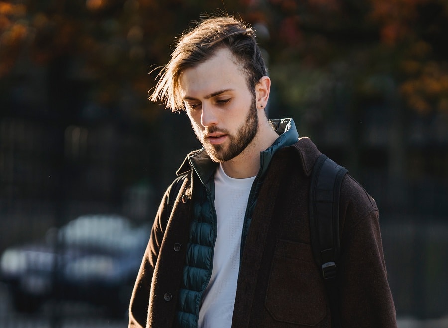 guy with long hair and big forehead