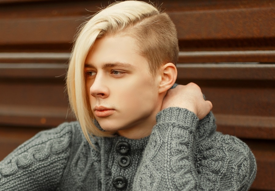 mens long blonde hair with undercut