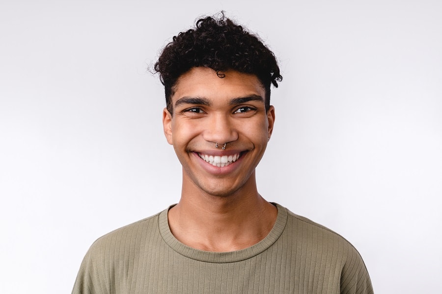 black guy with short curly hair