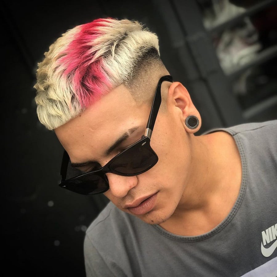 funky colored hairstyle for men