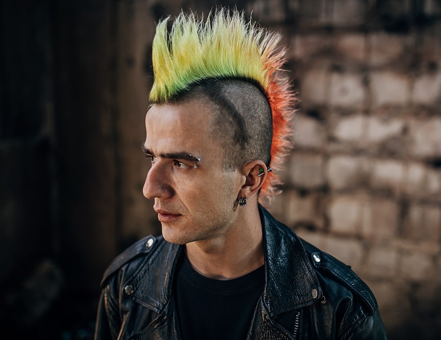 colorful mohawk hairstyle 