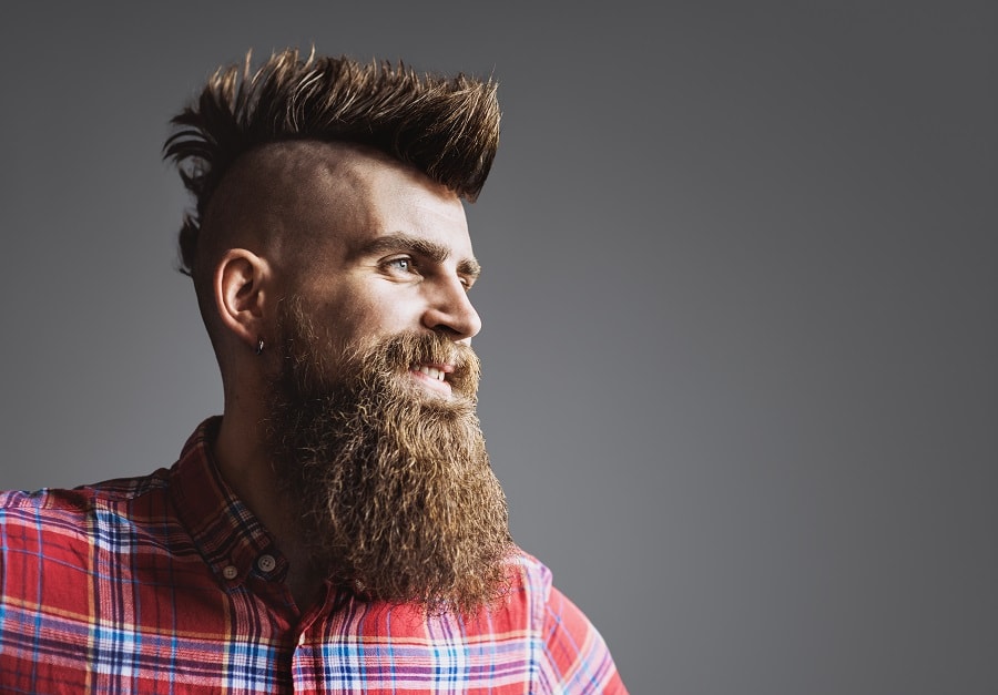 mens mohawk hairstyle with beard