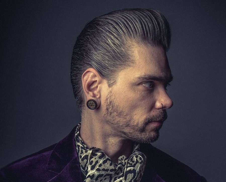 mens pompadour with slick back hairstyle