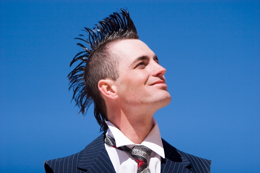 long and spiky mohawk hairstyle
