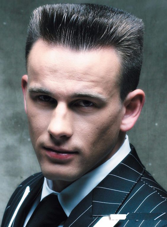 Guy Kremer Short black straight hair styles (24346) 1950s mens