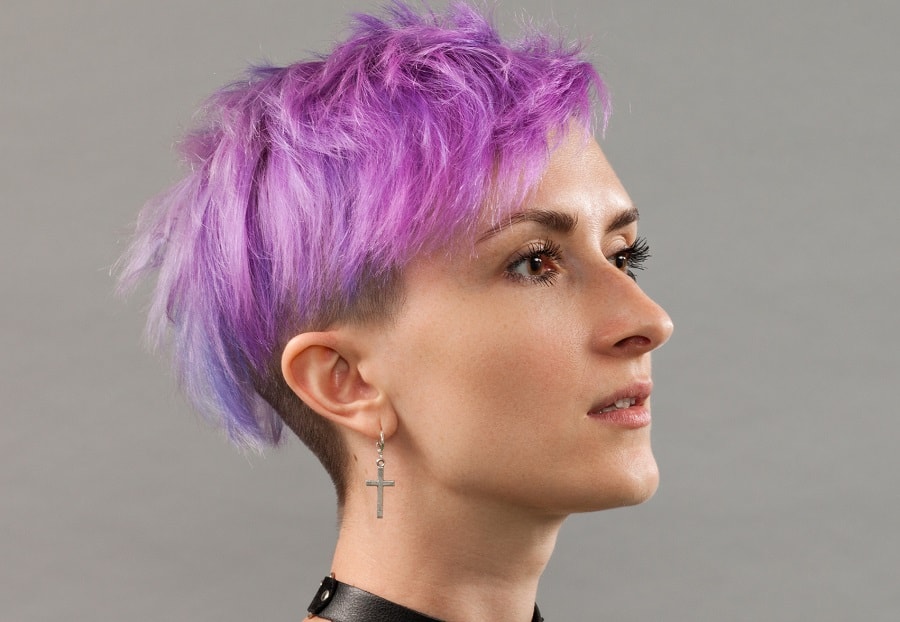 layered short purple hair