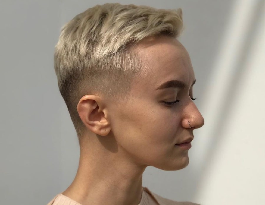 short blonde pixie cut