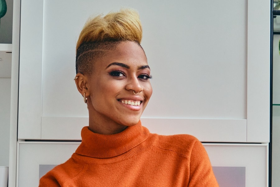 black woman with short undercut hairstyle