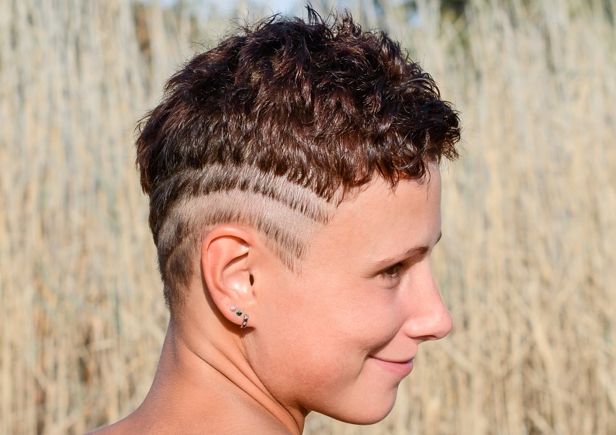 short hair undercut with design