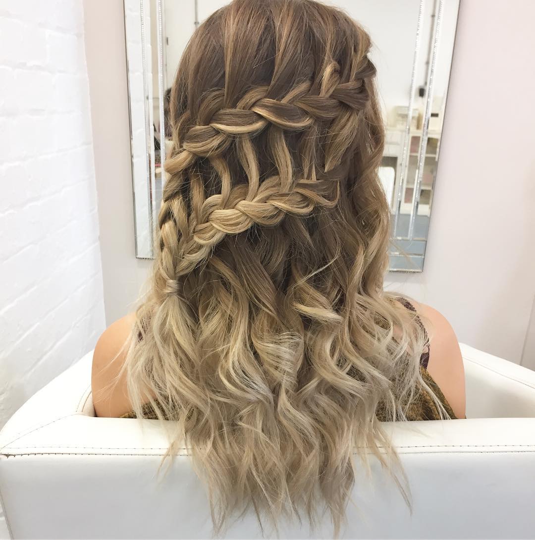 Double Waterfall French Braid