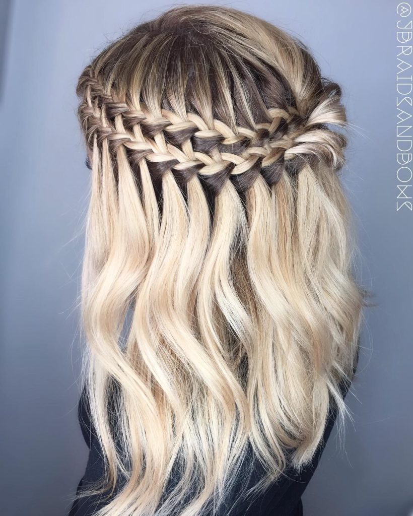 Double Waterfall French Braid