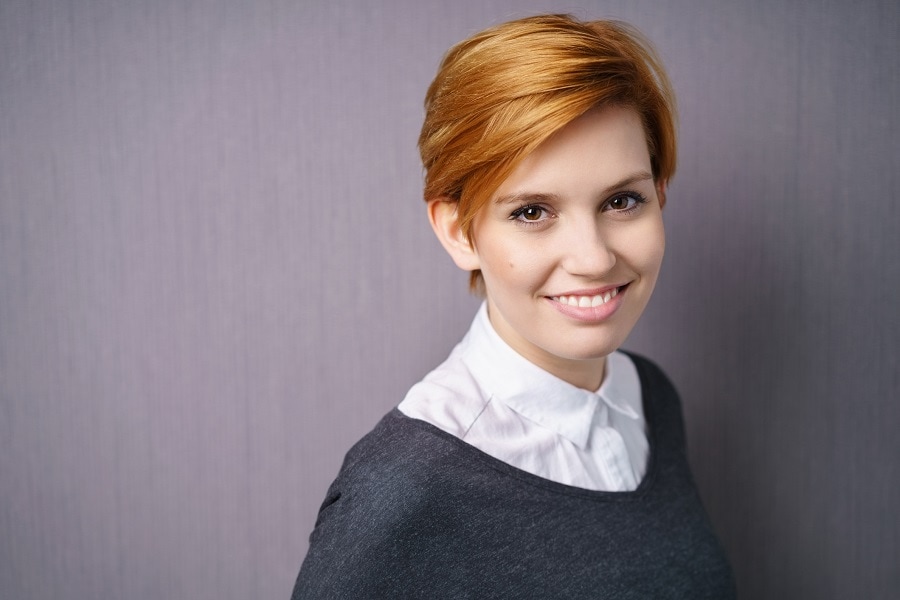 short professional red hairstyle