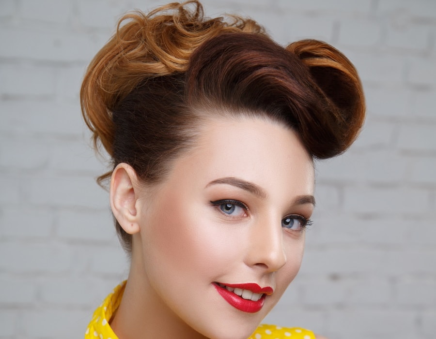 vintage updo with short hair