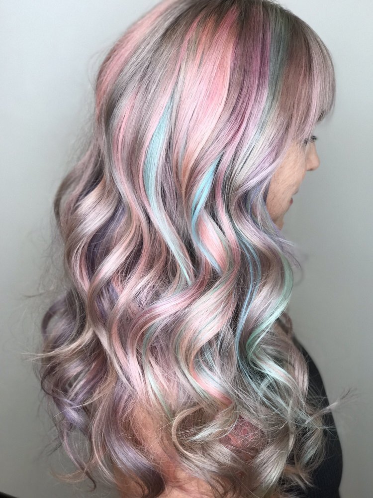 Rainbow Long Curly Hairstyle