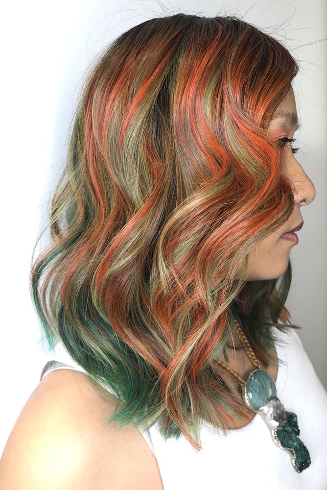 Rainbow Wavy Hairstyle