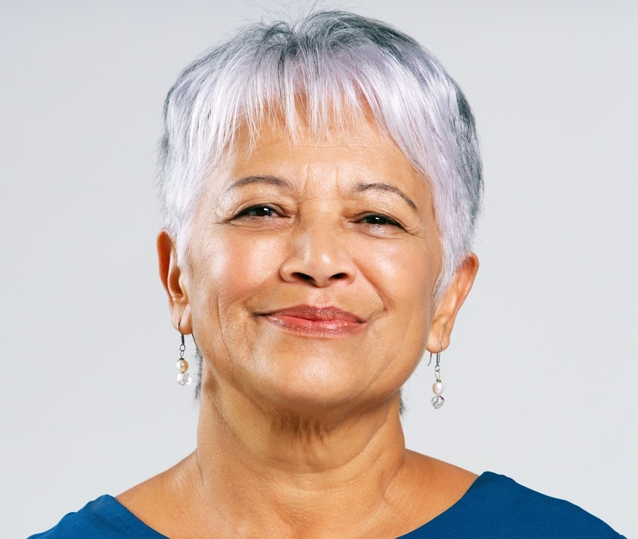 older woman with short gray hair