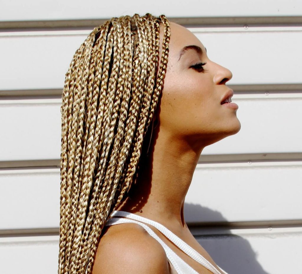 Light Brown Box Braids.