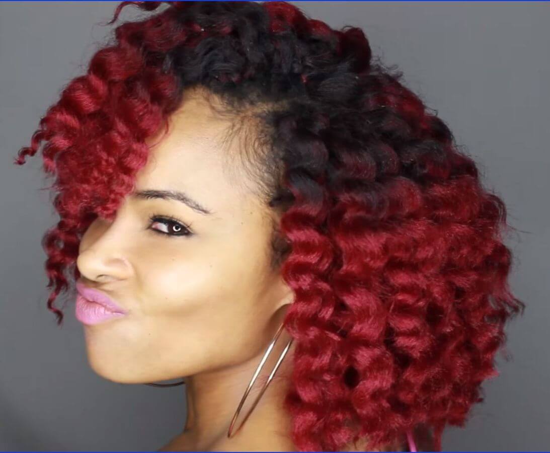 Red and Black Crochet Braids