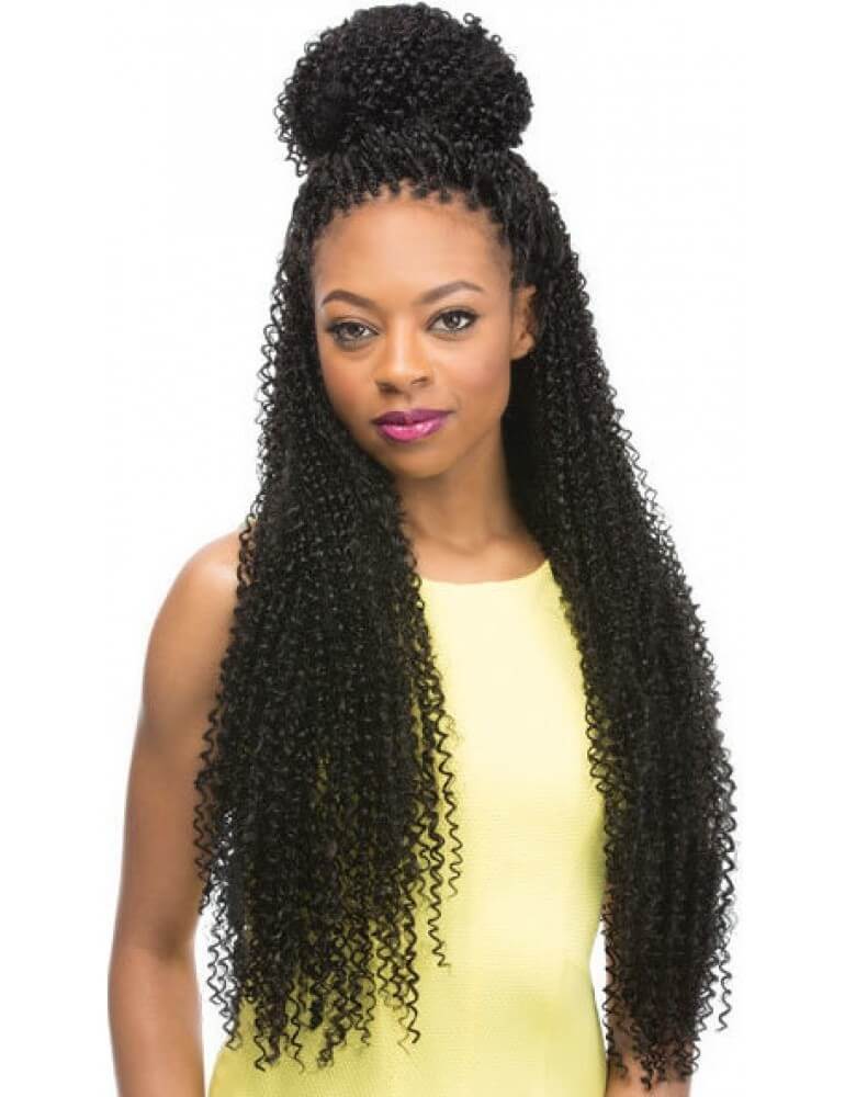 Crochet Braids with High Bun