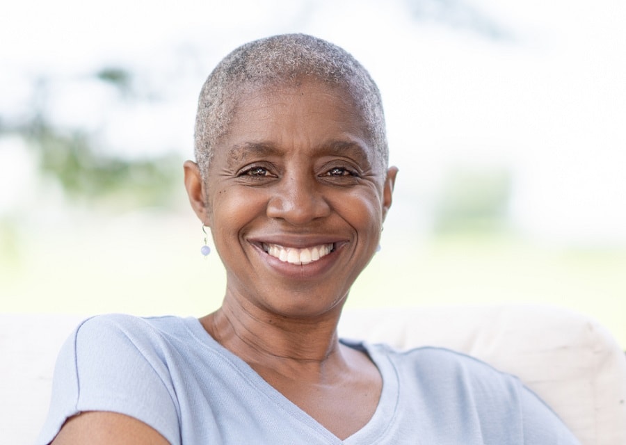 buzz cut for women over 50 with natural hair