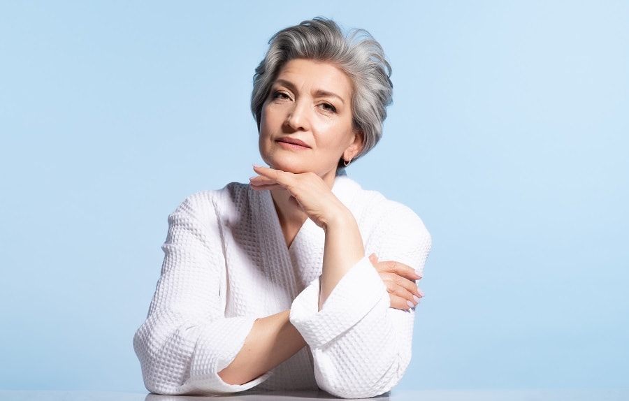 short silver hairstyle for women over 50