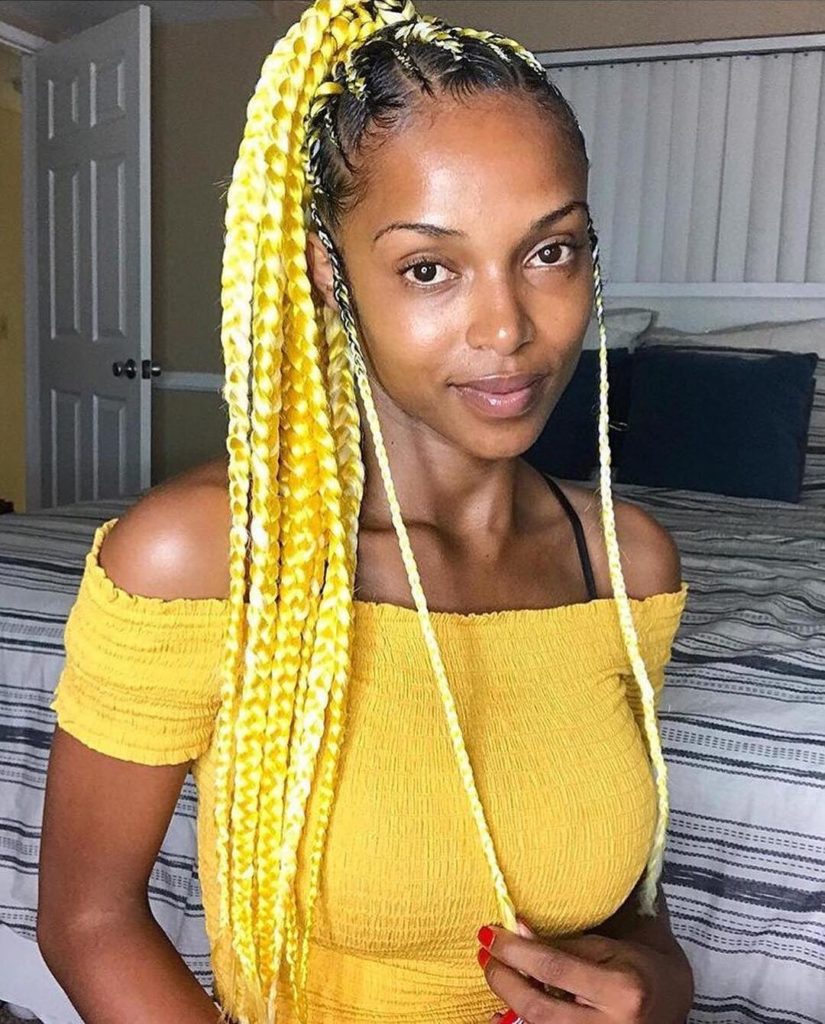 Knotless Yellow Box Braid.