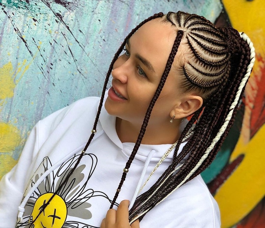 ponytail with cornrow braids