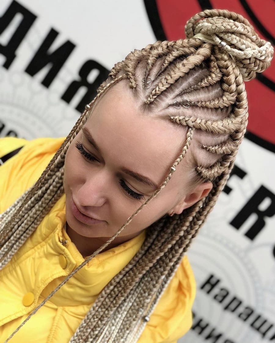 cornrow braids with blonde highlights