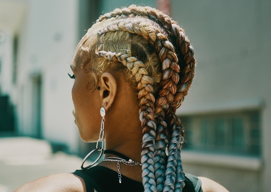 thick blonde individual braids