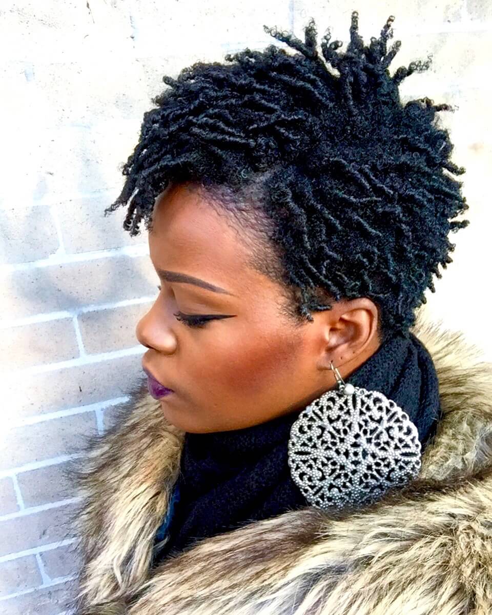 black woman with coils hairstyle
