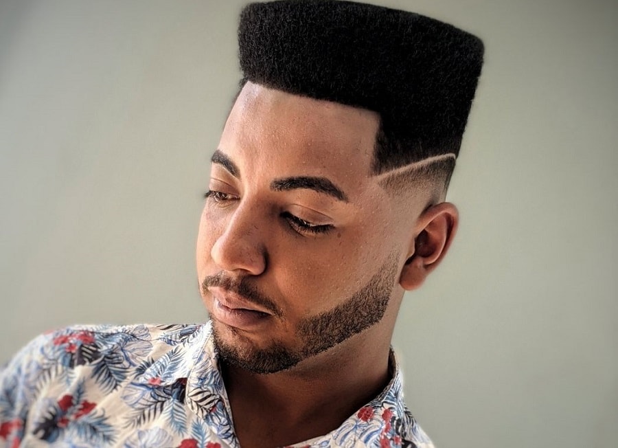 flat top haircut with afro hair