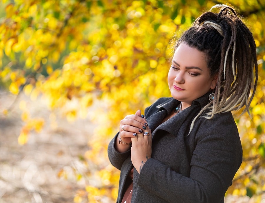 ponytail with dreadlocks for fat face woman