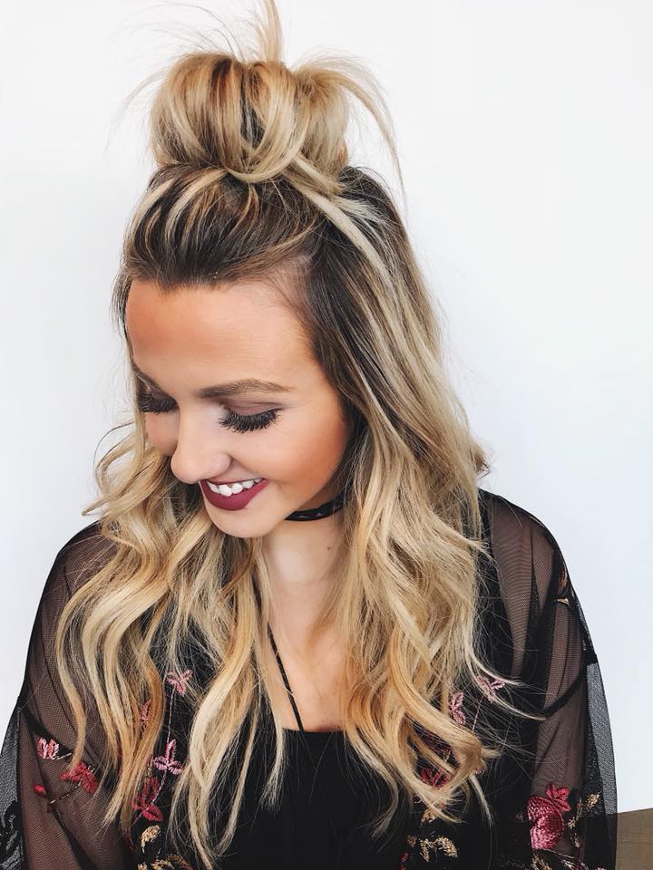 Half up Top Knot Bun