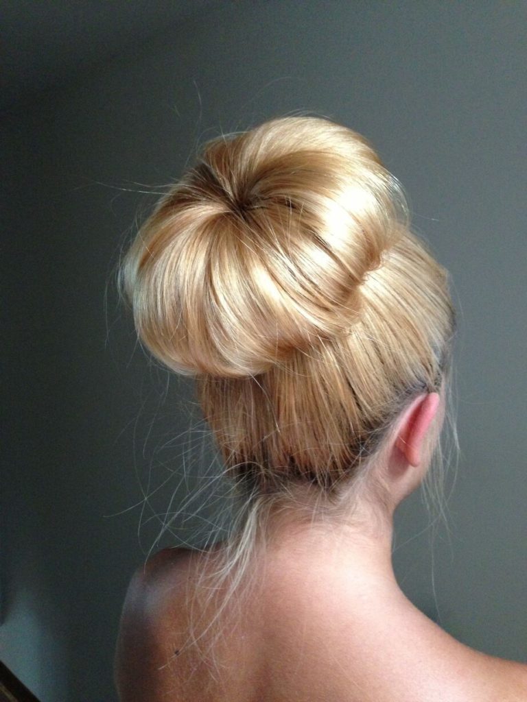 High bun Sock Bun Hairstyles, Cool Hairstyles, Updo Hairstyle, Hairdos
