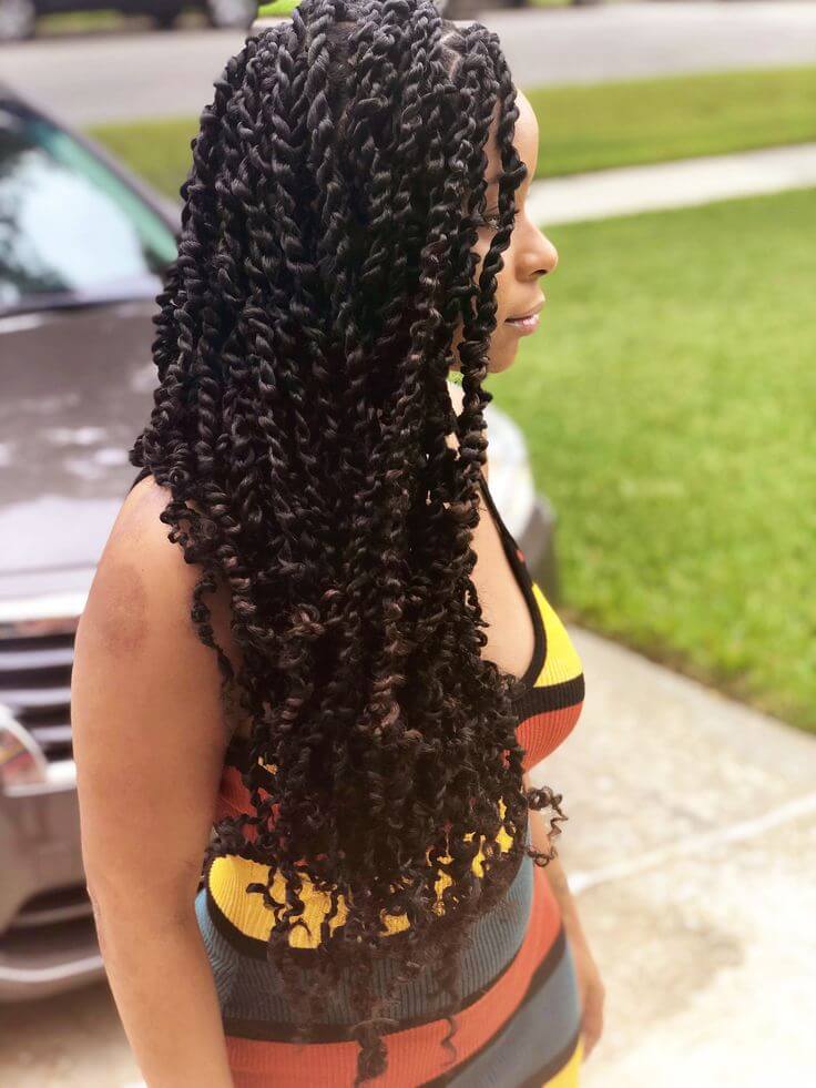 Passion Twists Braids Hairstyles