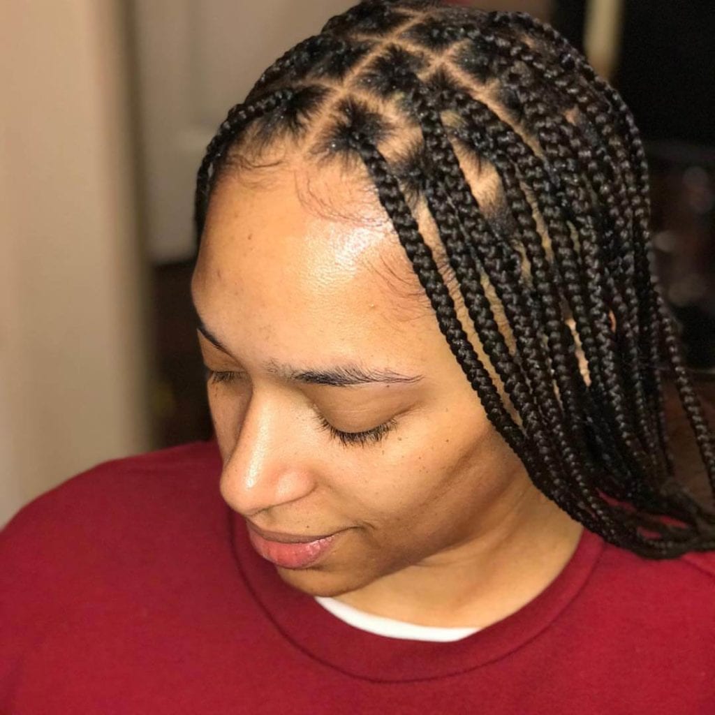 Thigh Length Knotless Braids