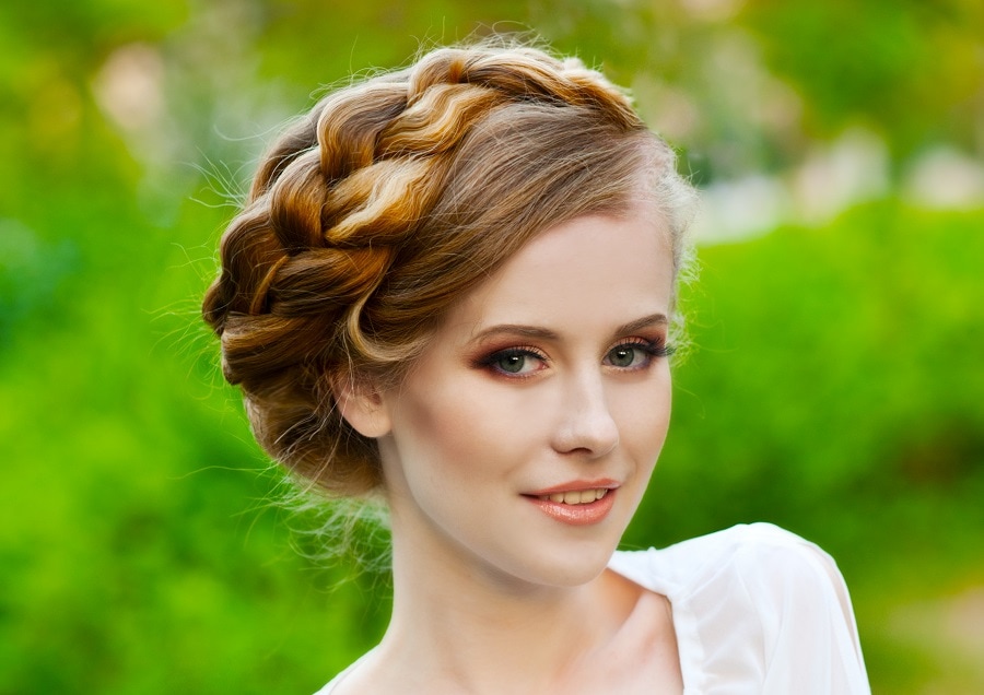 braided updo for long blonde hair