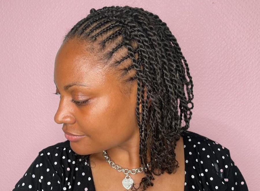 cornrow with passion twist braids