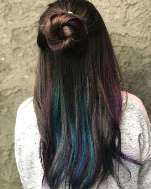 40 Peek A Boo Hair Color Ideas to Look Unique | Hairdo Hairstyle