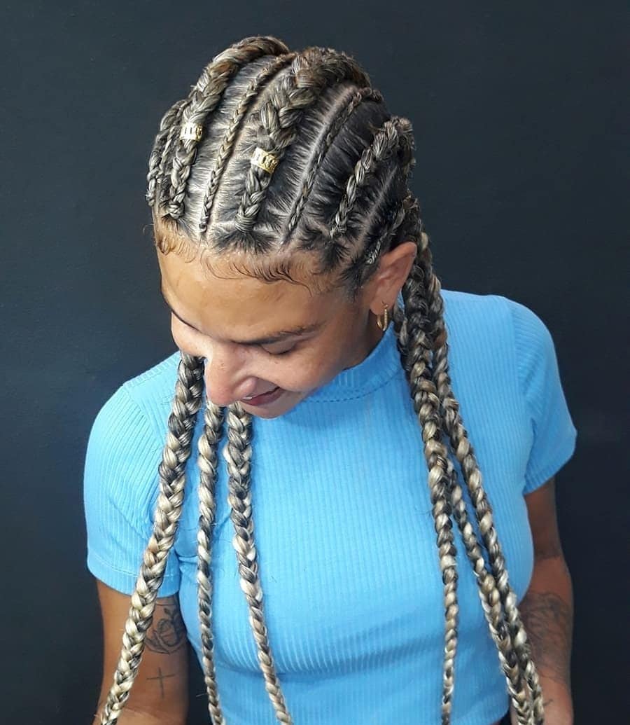 thin boxer braids with beads