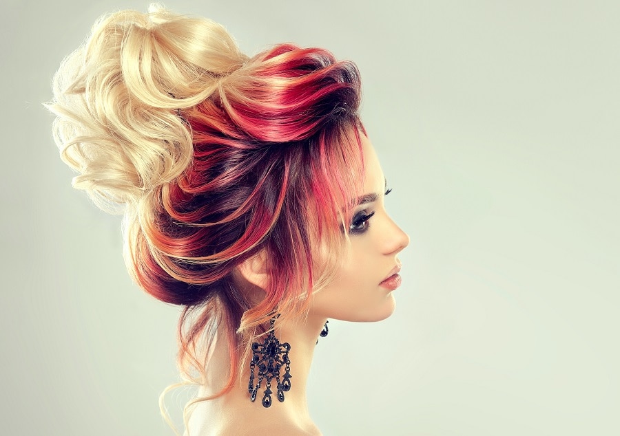 woman with fancy hairdo 
