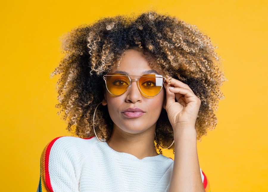 black woman with party hairstyle