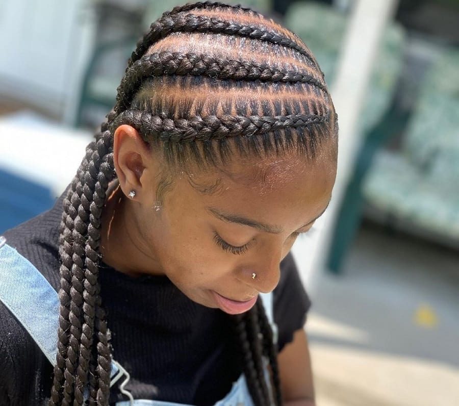 long feed in braids hairstyle
