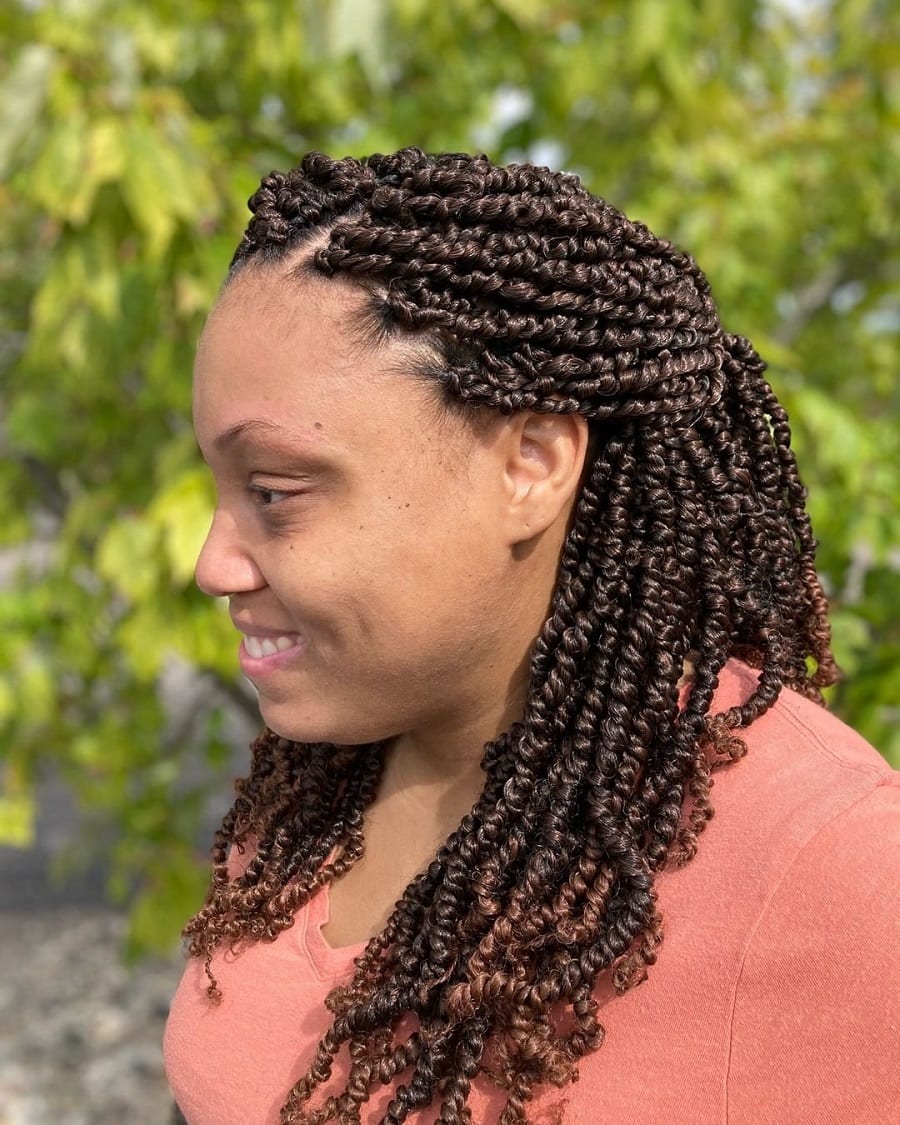 black woman with kinky twist braids