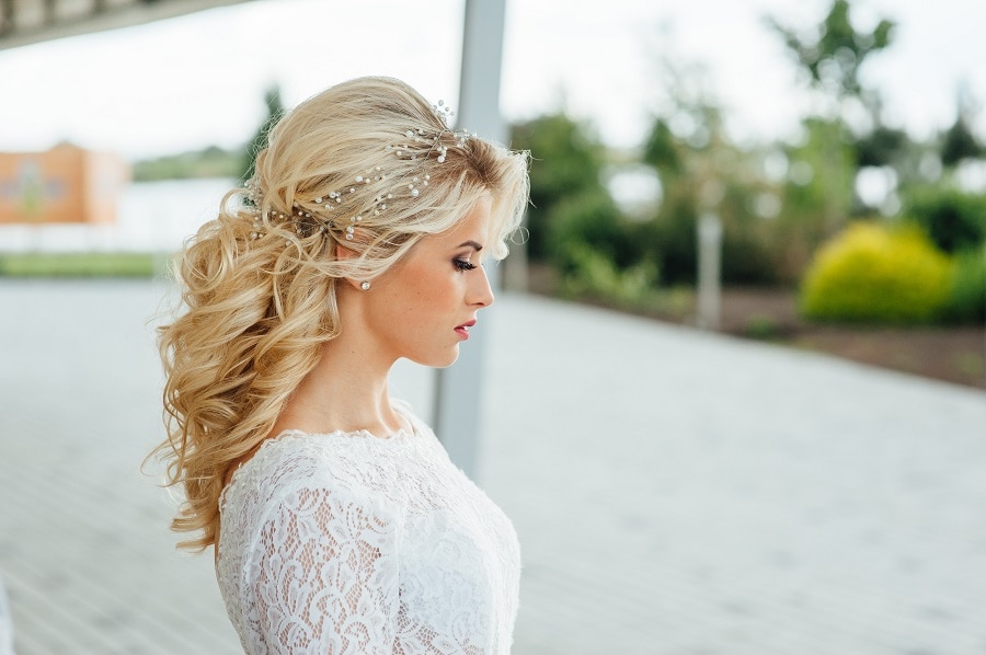 best half up half down wedding hairstyle