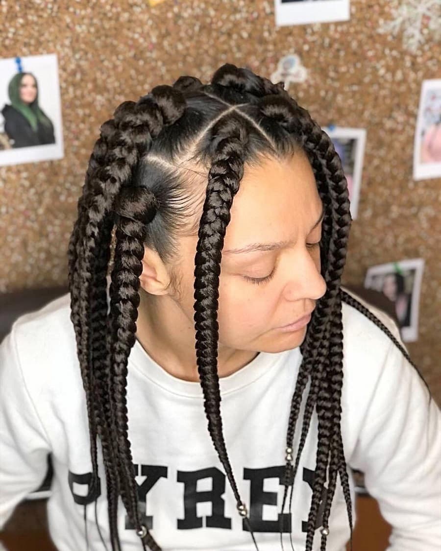 40 Jumbo Braids Hairstyles for a Cool Look | Hairdo Hairstyle