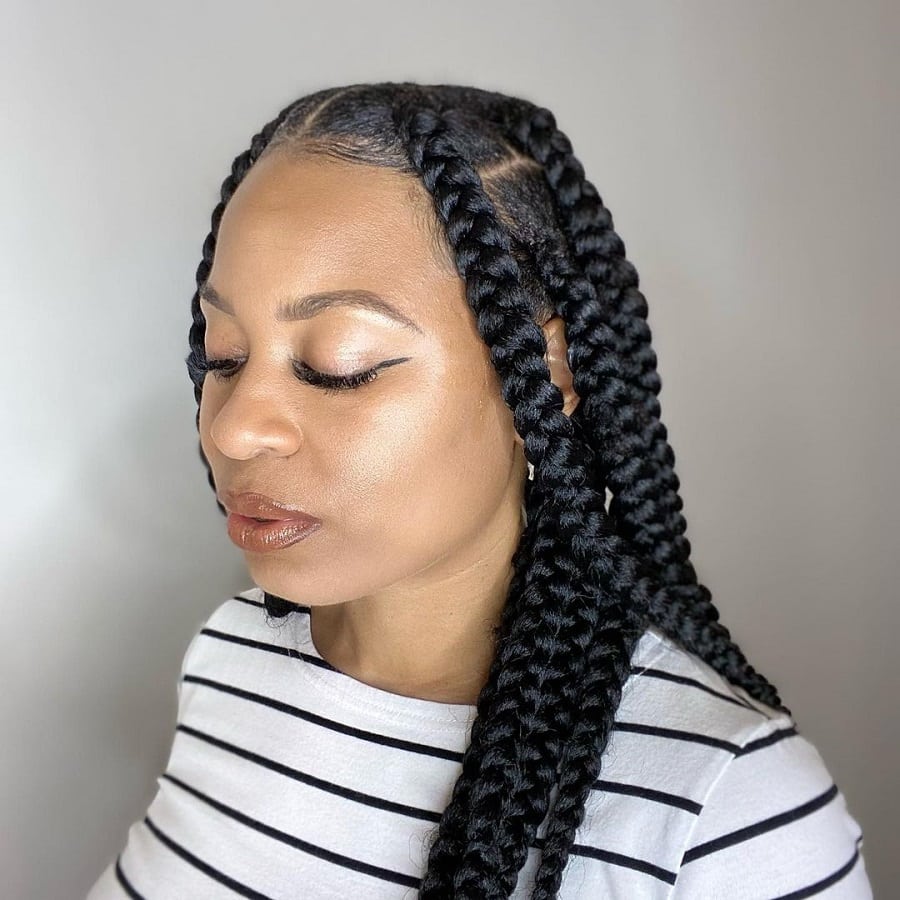 black woman with jumbo braids